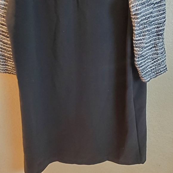 Ann Taylor LOFT Black Textured Tweed Shift Professional Career Dress - Picture 5 of 6